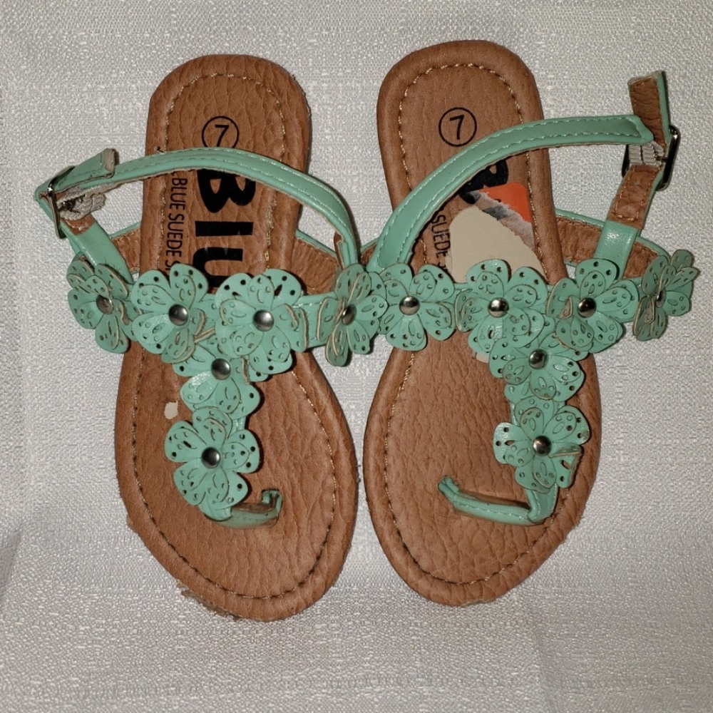 FINAL Blue suede shoes sandles toddler sz 7